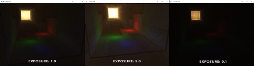 Multiple exposure levels of HDR tone mapping in OpenGL