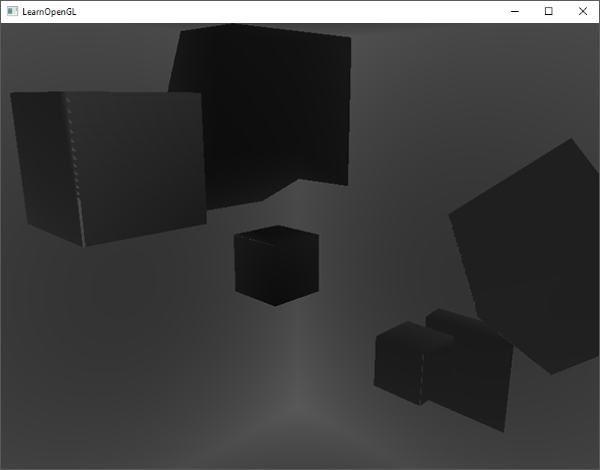 Visualized depth cube map of omnidrectional shadow maps