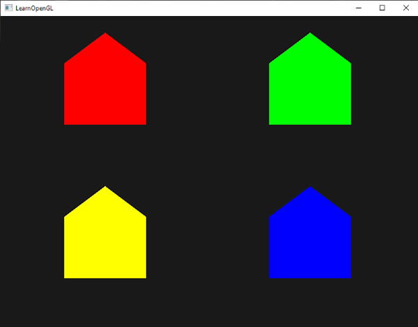 Colored houses, generating using points with geometry shaders in OpenGL