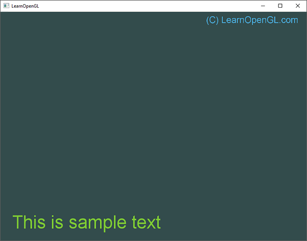 Image of text rendering with OpenGL using FreeType